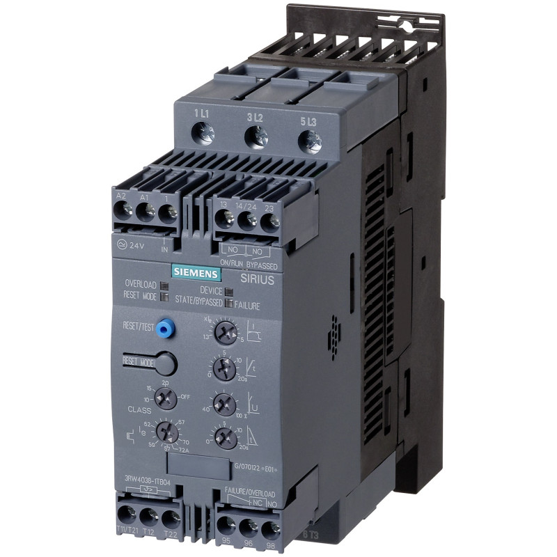 S2 400-600 V AC/500V, 40ºC, CLASS10 : 72A, 45KW ,Vm:24 V AC/DC ,conexión por tornillo  , protección